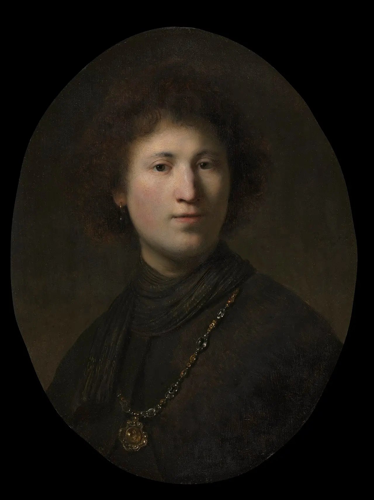 Un jeune homme avec une chaîne - Rembrandt image 1 reproduction de peinture à l’huile