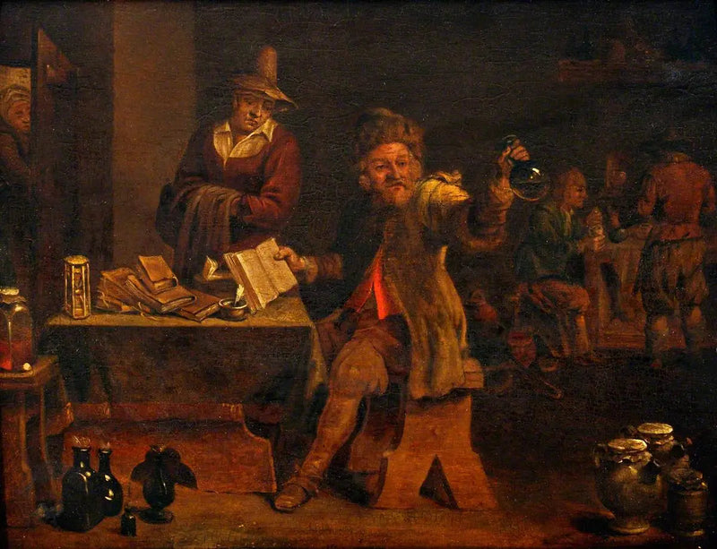 แพทย์ตรวจปัสสาวะที่นำมาจากผู้ป่วย - David Teniers le Jeune