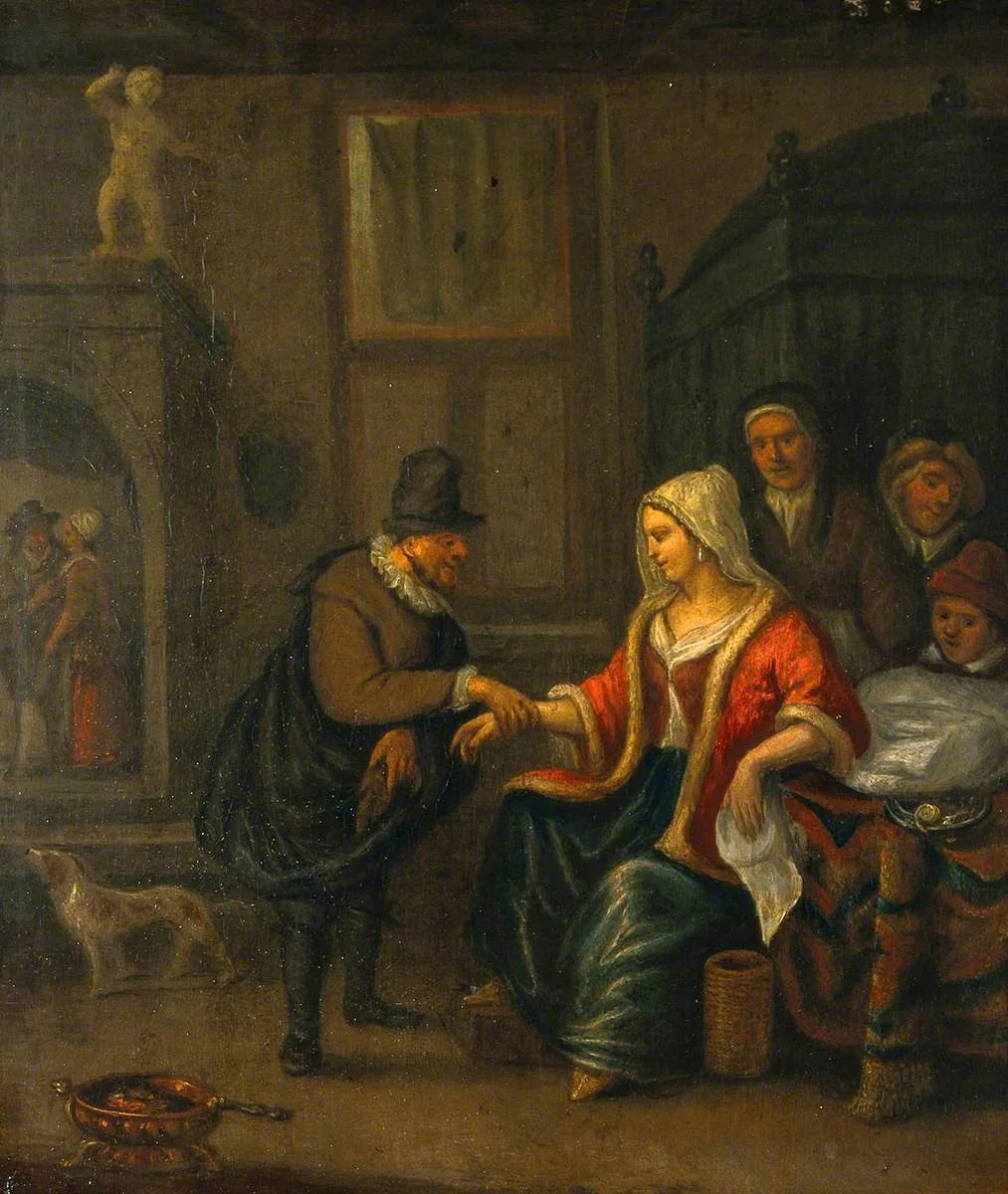 Un médecin prend le pouls d'une femme - Jan Steen image 1 tableau peint à l’huile sur toile