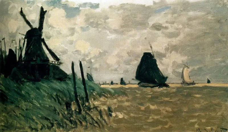 กังหันลมใกล้ Zaandam - Claude Monet