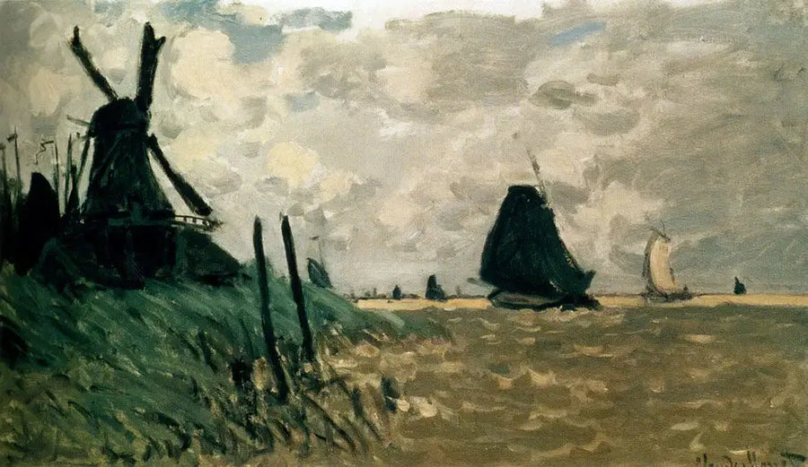 กังหันลมใกล้ Zaandam - Claude Monet