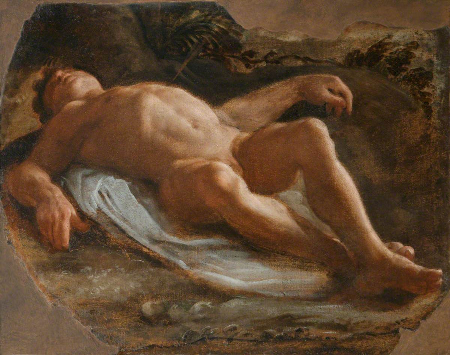 ชิ้นส่วนของผู้ชายในท่าทางนอนราบ (ชิ้นส่วน) - Annibale Carracci