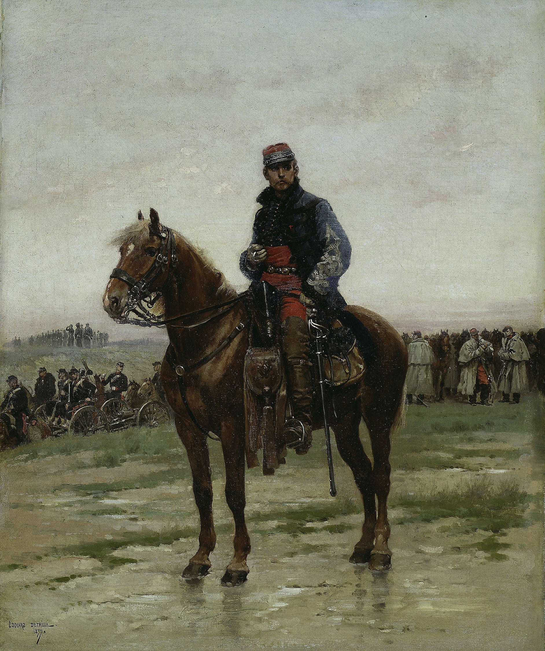 Un officier monté - Édouard Detaille image 1 copie peinte à la main à l’huile