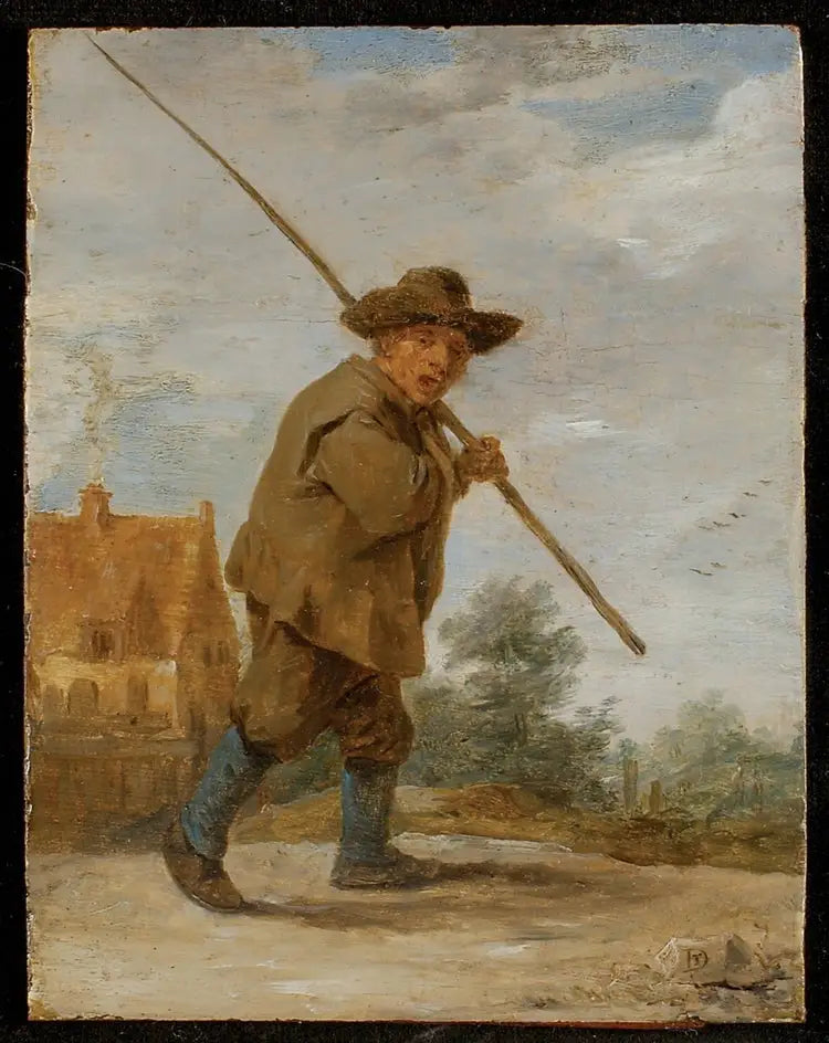 Un paysan portant une verge sur son épaule - David Teniers le Jeune - Alpha Reproduction