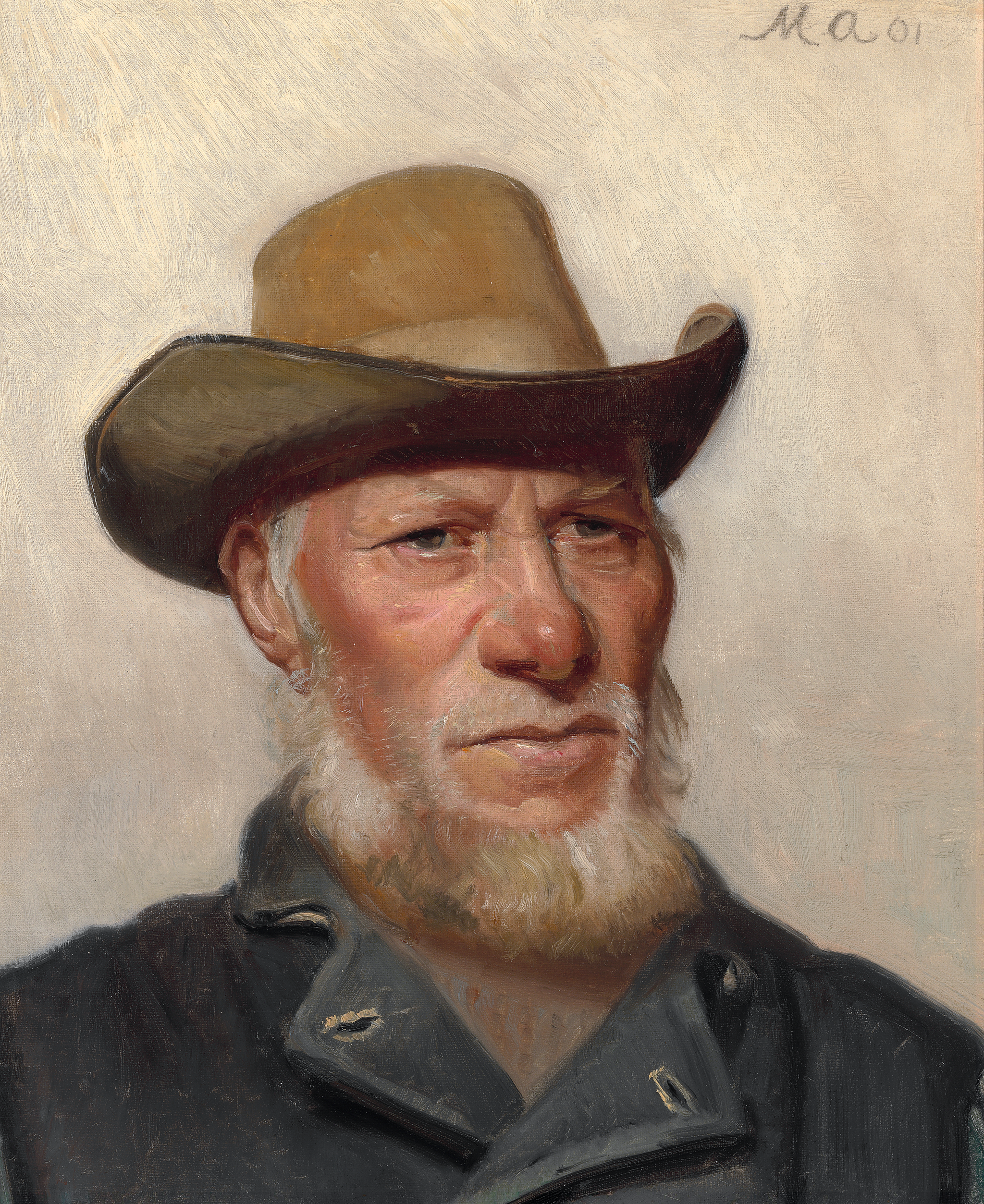 Un pêcheur de Skagen. - Michael Peter Ancher image 1 reproduction de peinture à l’huile