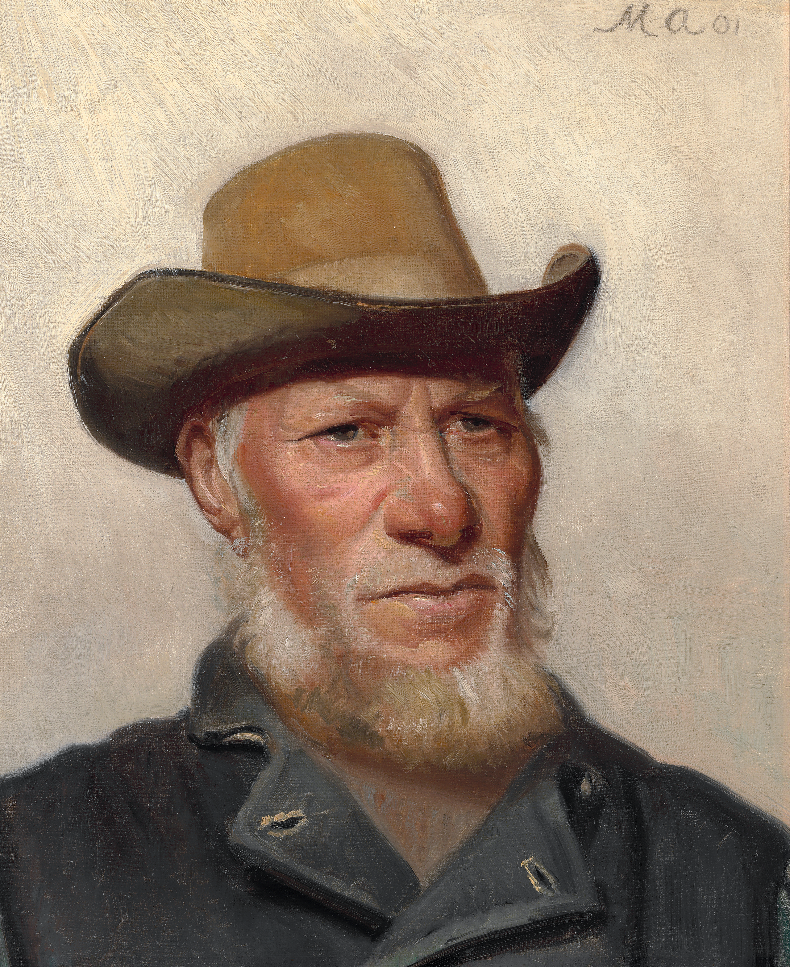 Un pêcheur de Skagen. - Michael Peter Ancher image 1 reproduction de peinture à l’huile