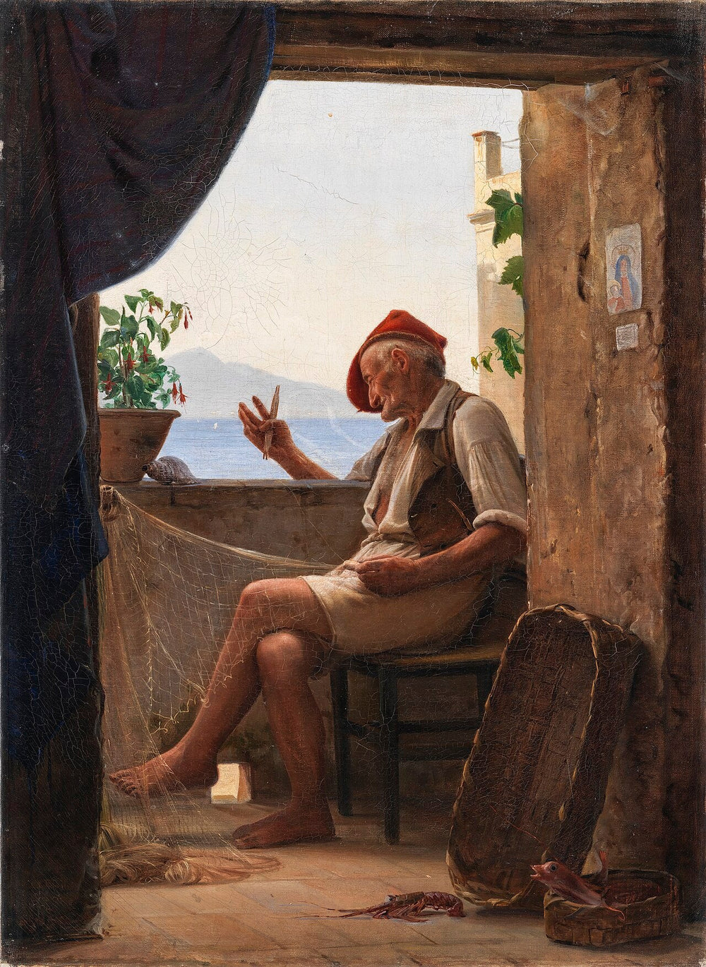 Un pêcheur de Sorrente, Italie - Carl Heinrich Bloch image 1 copie de tableau peinte à la main