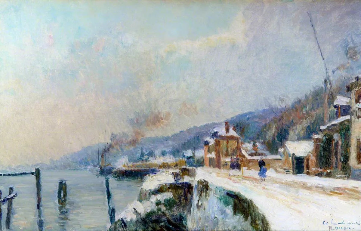 Un quai sur la Seine à Dieppedalle - Albert Lebourg image 1 copie de tableau peinte à la main