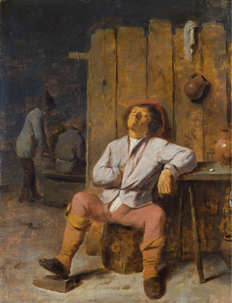 Un rustre endormi - Adriaen Brouwer
