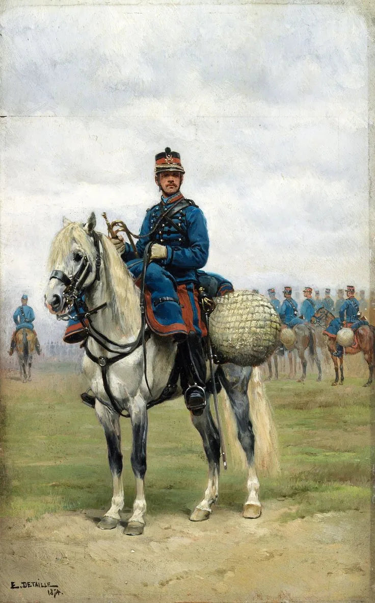 Un trompettiste à cheval - Édouard Detaille image 1 copie de tableau peinte à la main
