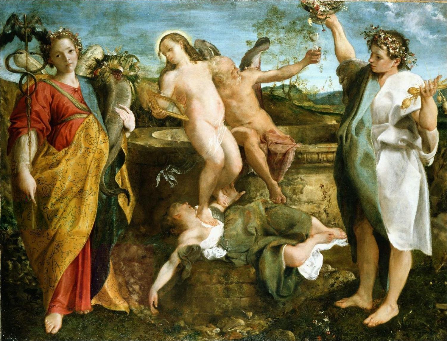 Une allégorie de la vérité et du temps - Annibale Carracci image 1 tableau peint à l’huile sur toile