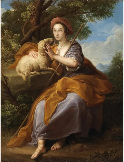 Une dame de la famille Leeson en tant que bergère - Pompeo Batoni image 1 copie peinte à la main à l’huile