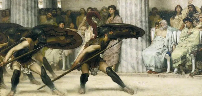 การเต้นรำแบบ Pyrrhus - Lawrence Alma-Tadema