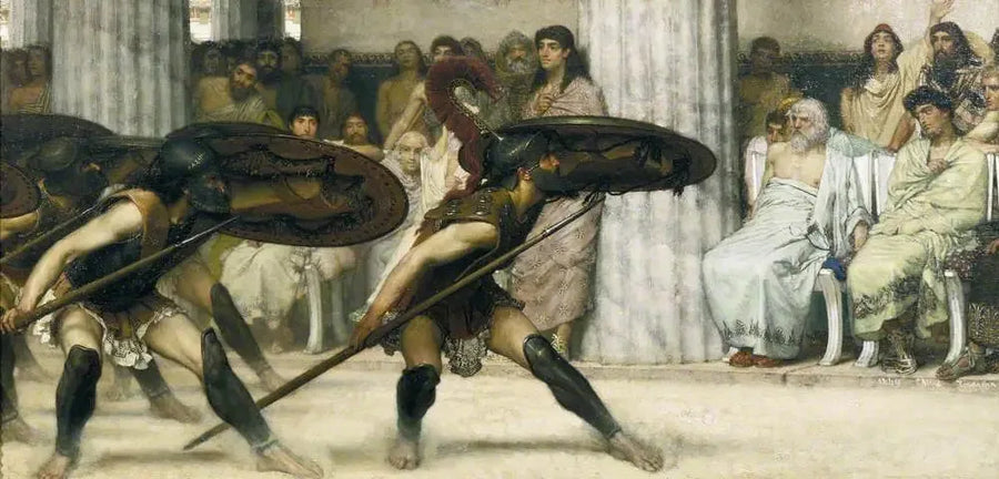 การเต้นรำแบบ Pyrrhus - Lawrence Alma-Tadema