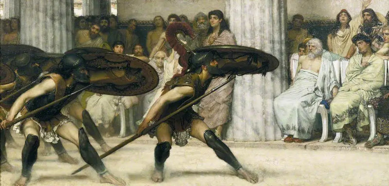 การเต้นรำแบบ Pyrrhus - Lawrence Alma-Tadema