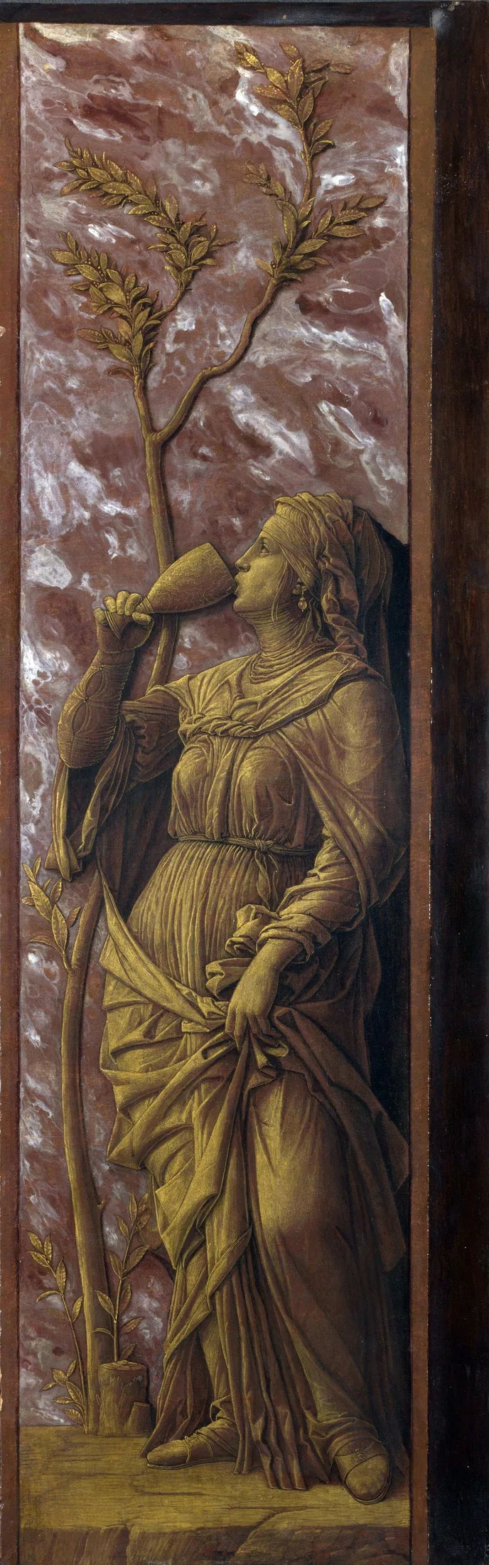 Une femme qui boit - Andrea Mantegna image 1 copie peinte à la main à l’huile