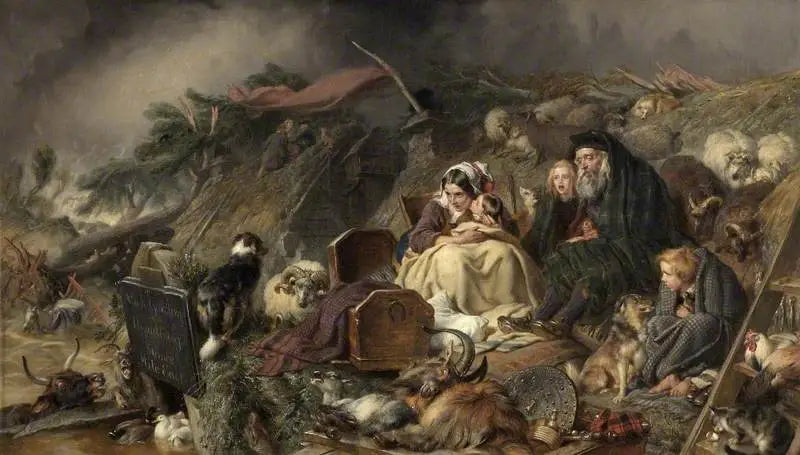 Une inondation dans les hautes terres - Edwin Henry Landseer image 1 copie de tableau peinte à la main