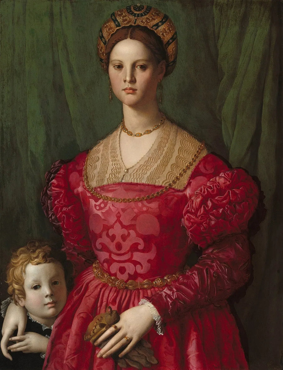 หญิงสาวคนหนึ่งและเด็กชายตัวน้อยของเธอ - Bronzino