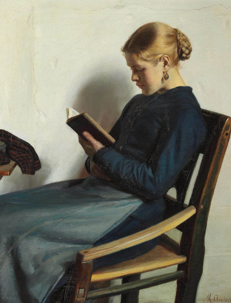 เด็กหญิงกำลังอ่านหนังสือ, Maren Sofie Olsen - Michael Peter Ancher