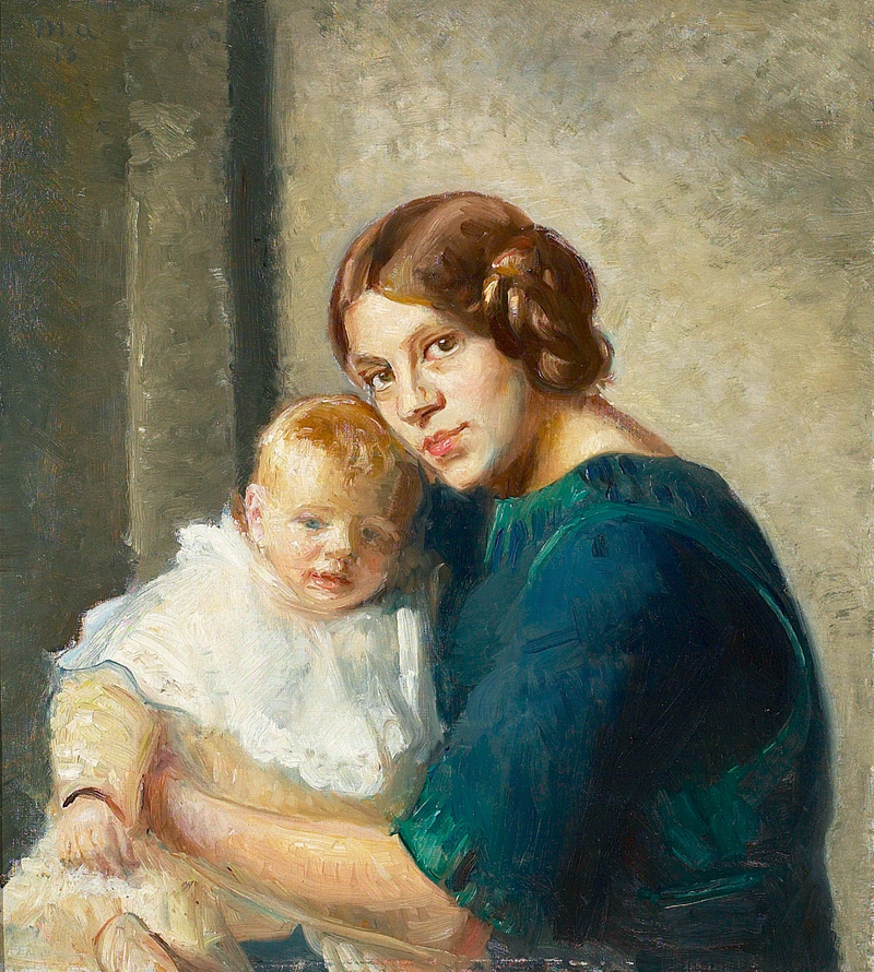 Une jeune mère avec son enfant. - Michael Peter Ancher