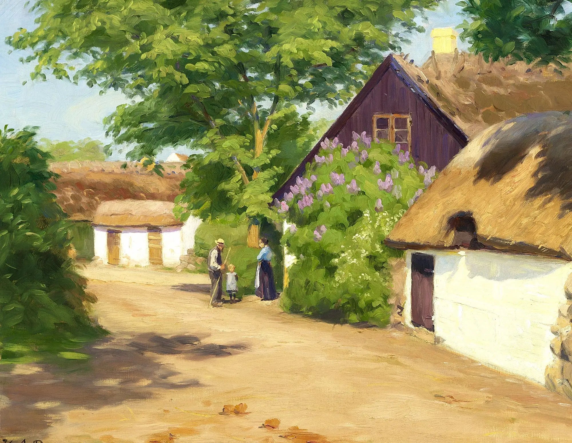 Une journée d’été au village. - H. A. Brendekilde - Alpha Reproduction