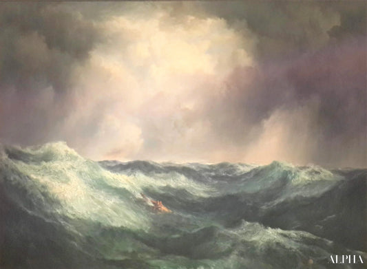 Une mer en colère, 1887 - Thomas Moran - Reproductions de tableaux et peintures haut de gamme