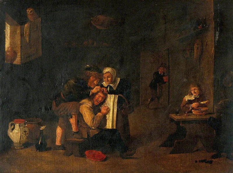 การผ่าตัดศีรษะของชายคนหนึ่ง - David Teniers le Jeune
