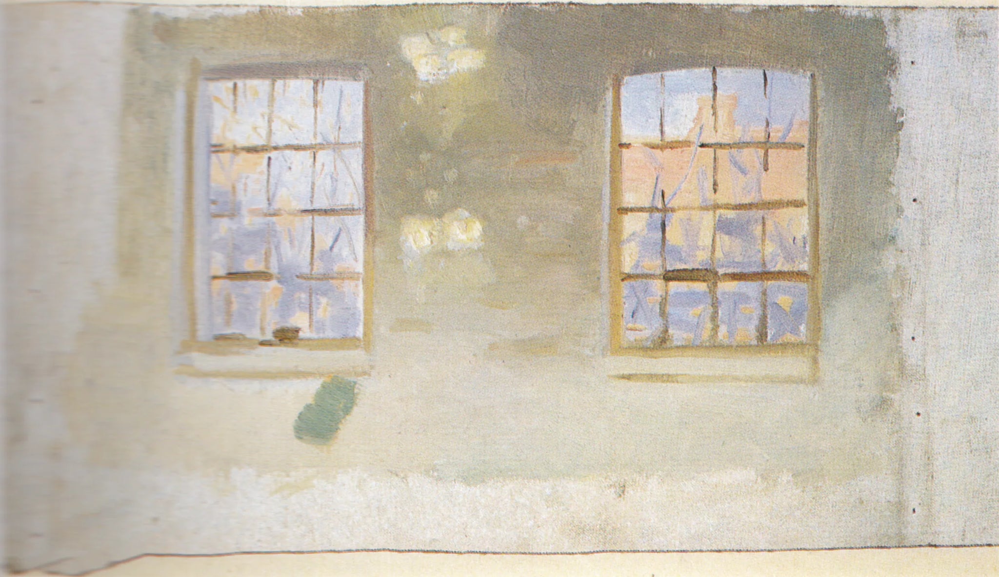 Une pièce avec de grandes fenêtres. Bureau - Anna Ancher image 1 copie de tableau peinte à la main