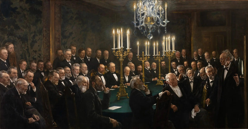 การประชุมที่สมาคมวิทยาศาสตร์และวรรณคดีแห่งราชอาณาจักรเดนมาร์ก - Peder Severin Krøyer