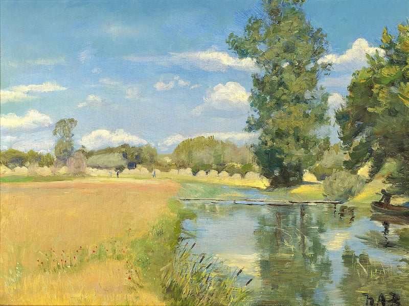 แม่น้ำสายหนึ่งที่ตัดผ่านทิวทัศน์ในช่วงเวลาการเก็บเกี่ยว - H. A. Brendekilde