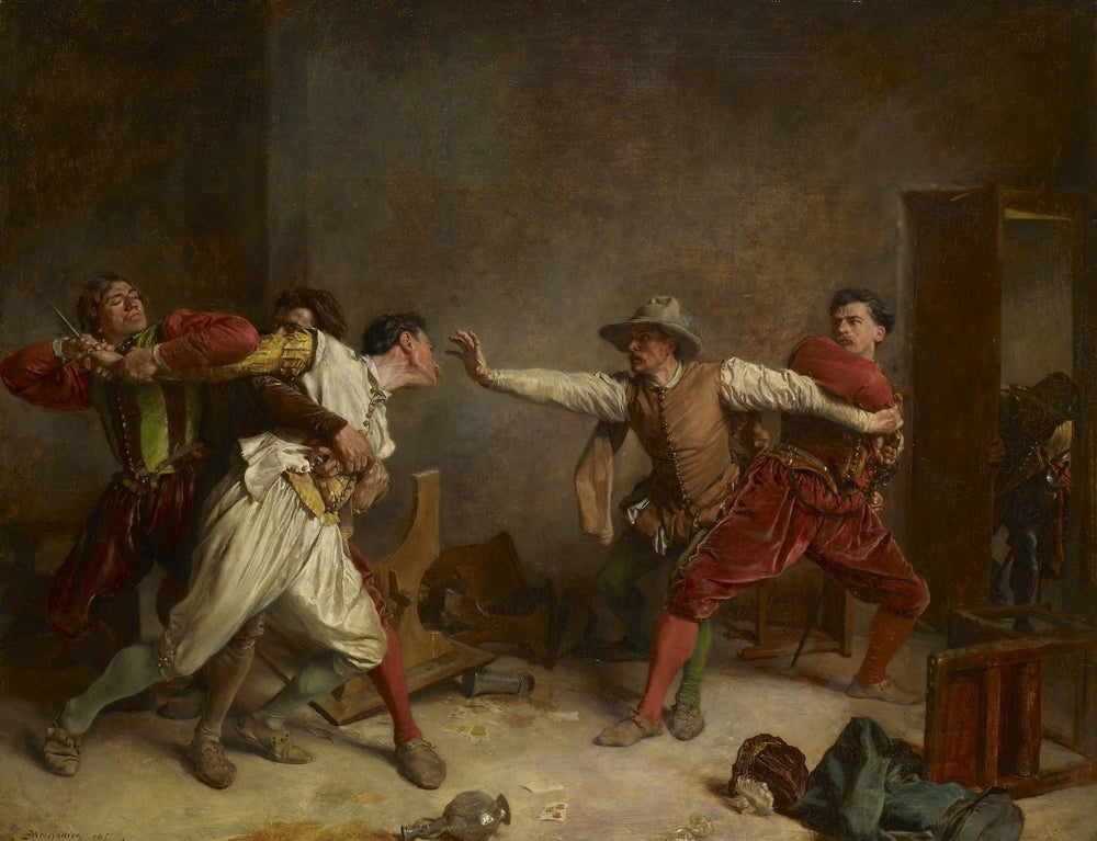 Une rixe - Ernest Meissonier image 1 tableau peint à l’huile sur toile