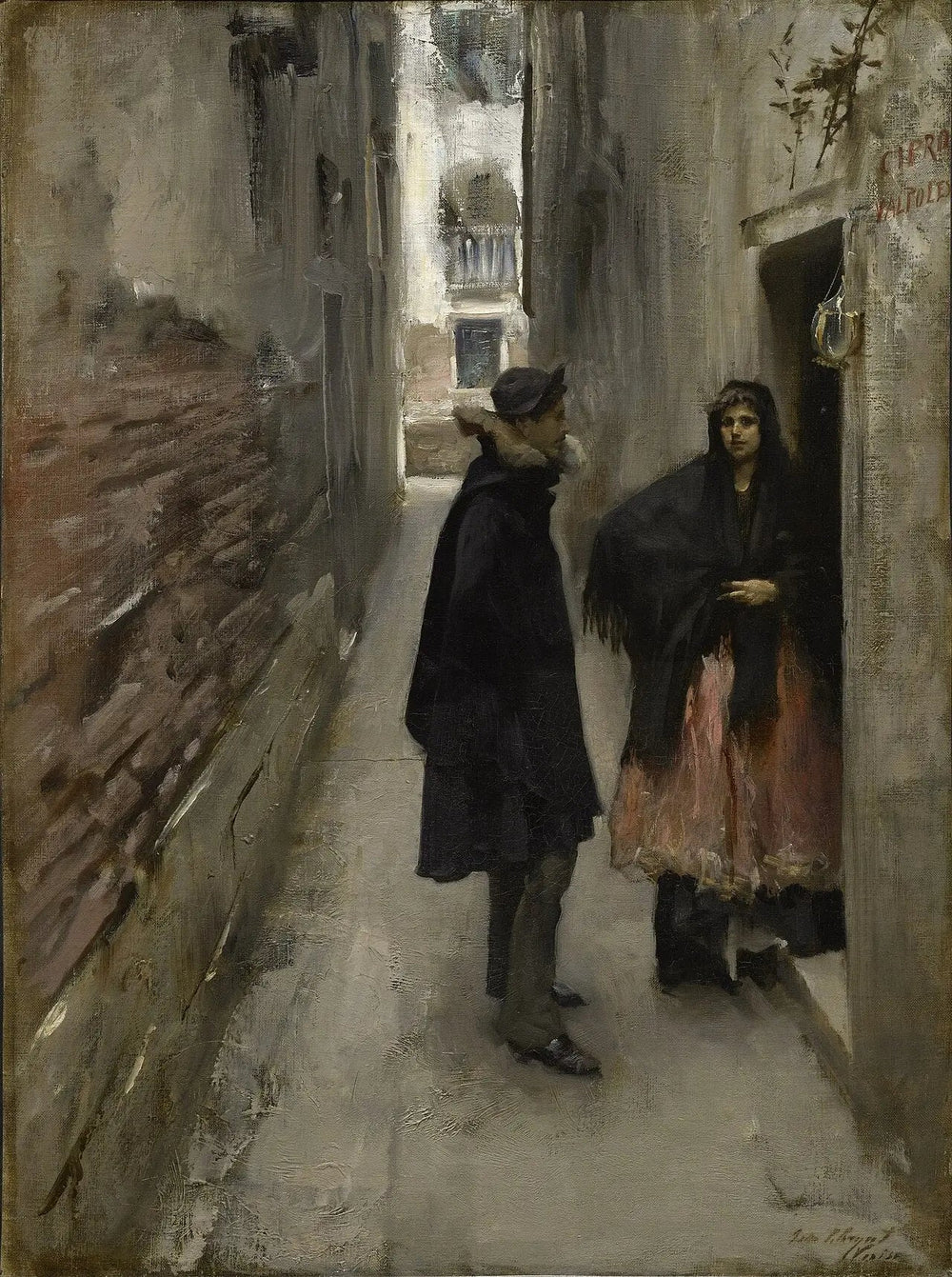 Reproduction du tableau « Une rue à Venise - John Singer Sargent » par Alpha Reproduction en peinture à l’huile