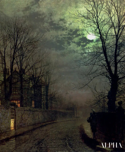 Une ruelle à Headingley, Leeds - John atkinson grimshaw - Reproductions de tableaux et peintures haut de gamme