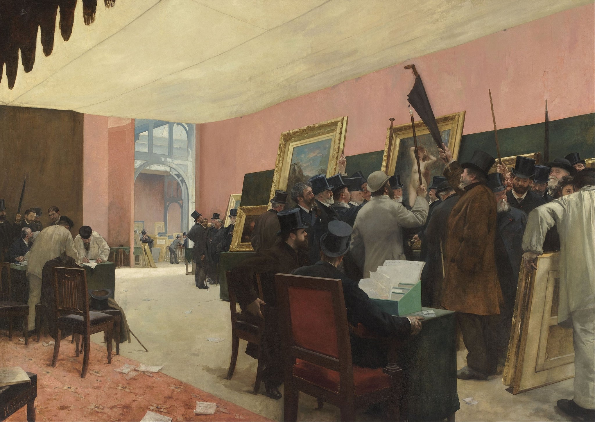 Une séance du jury de peinture au Salon des artistes français - Henri Gervex image 1 copie de tableau peinte à la main