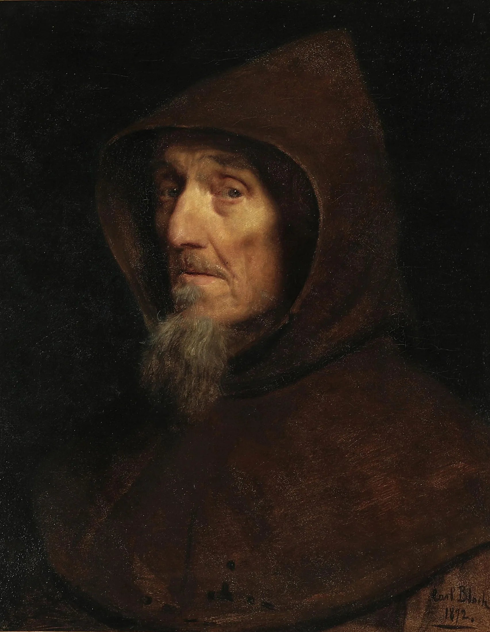 Une tête de moine. - Carl Heinrich Bloch image 1 copie de tableau peinte à la main