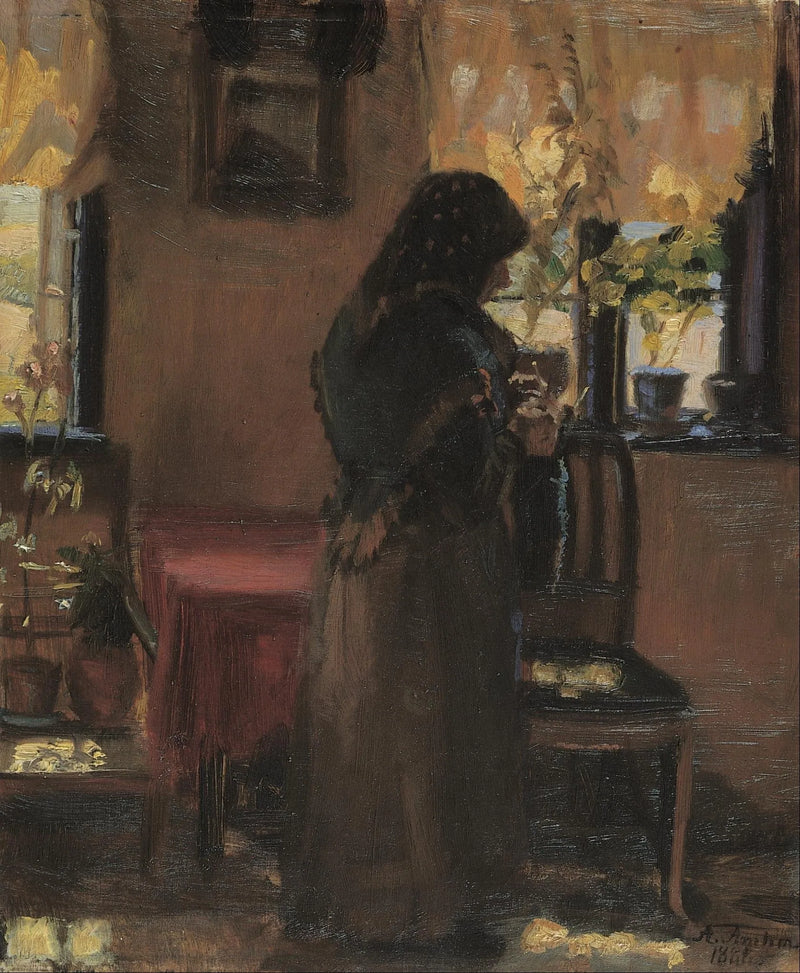 หญิงชราภายในห้องของเธอ - Anna Ancher
