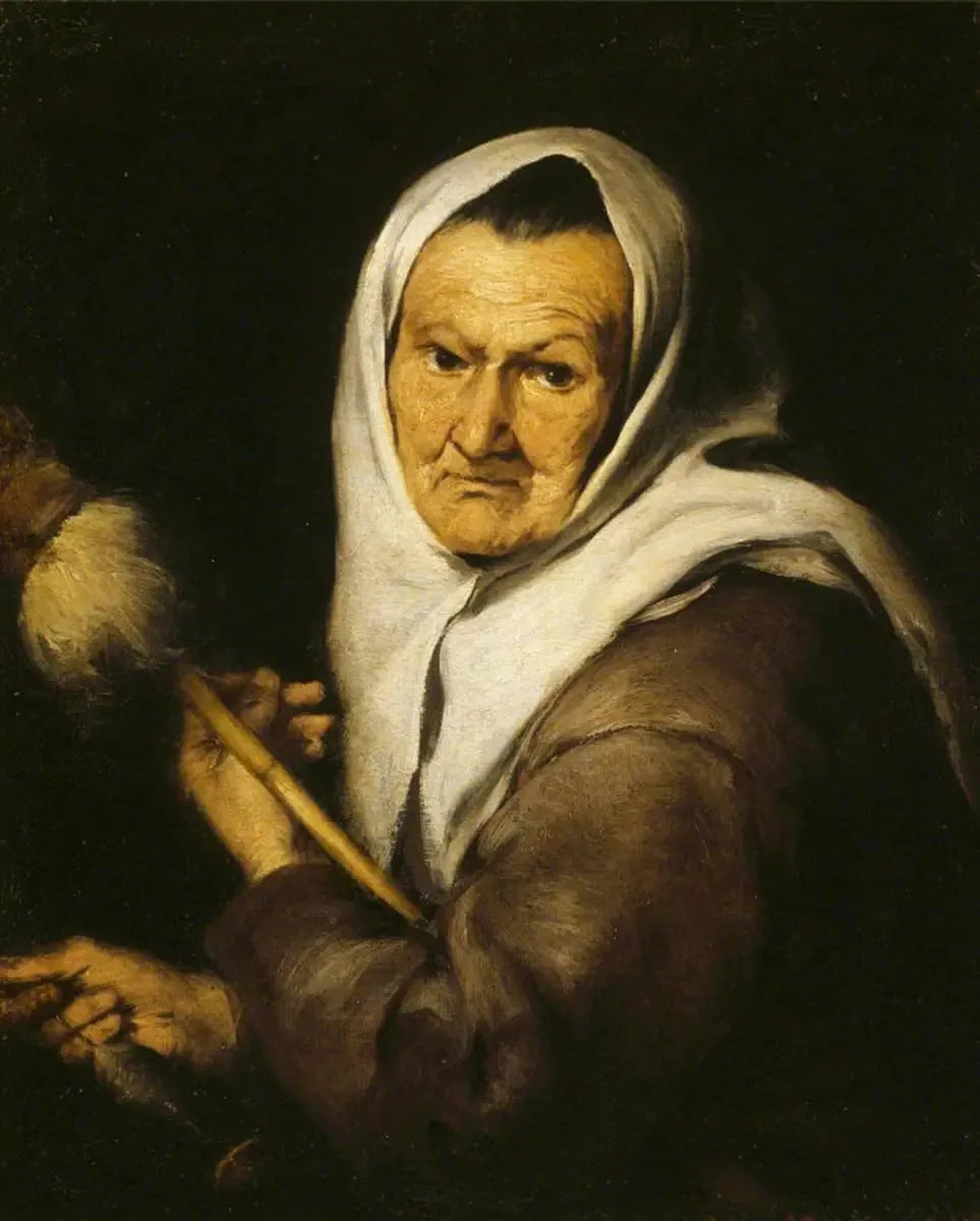 Une vieille femme tenant une quenouille et un fuseau - Bartolomé Esteban Murillo image 1 reproduction réalisée par Alpha Reproduction