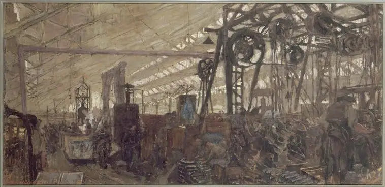 Usine de fabrication d'armement à Lyon : la forge - Édouard Vuillard image 1 reproduction artisanale de tableau