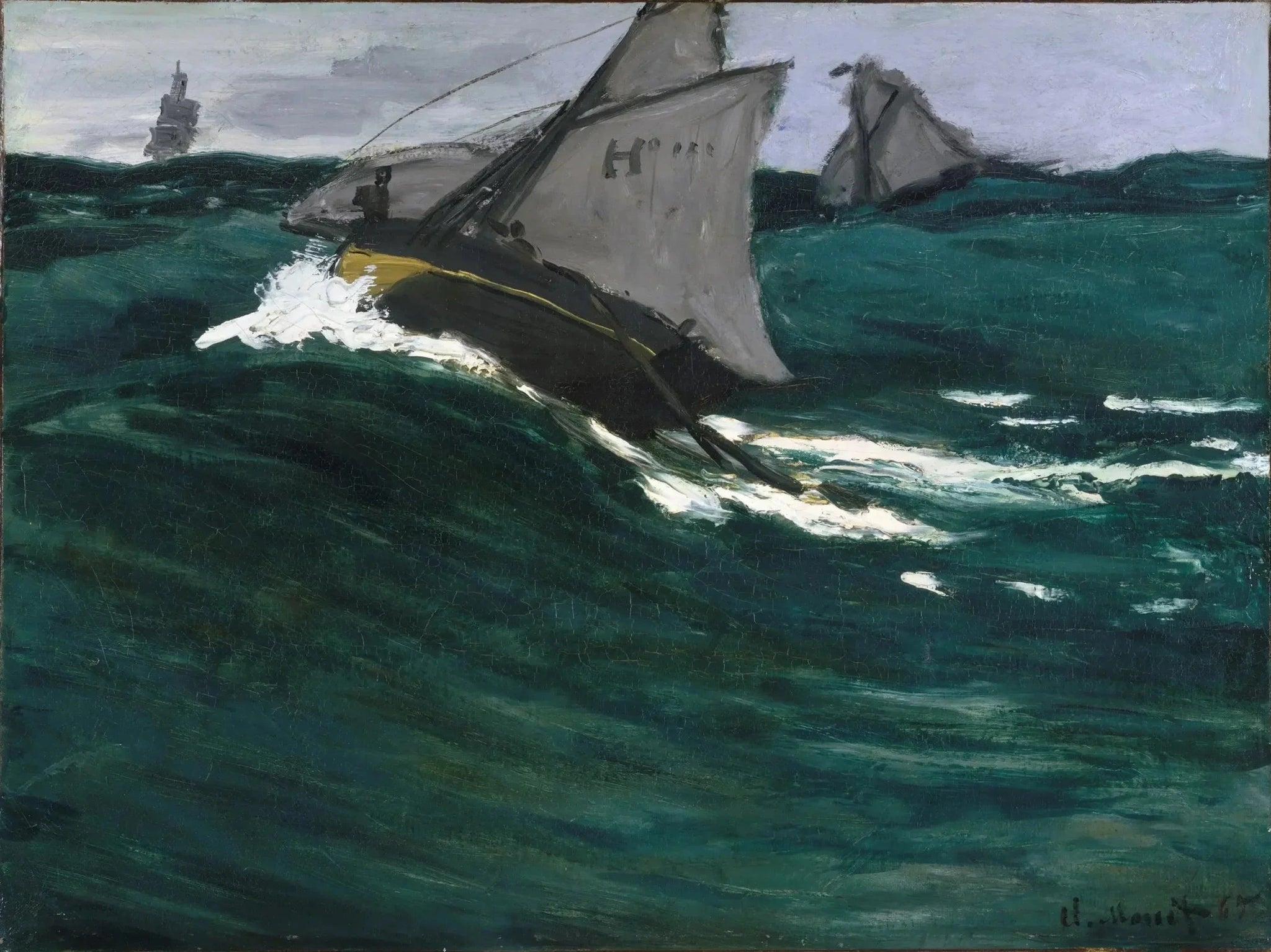La Vague verte W73 par Claude Monet, vers 1866-1867, Metropolitan Museum of Art