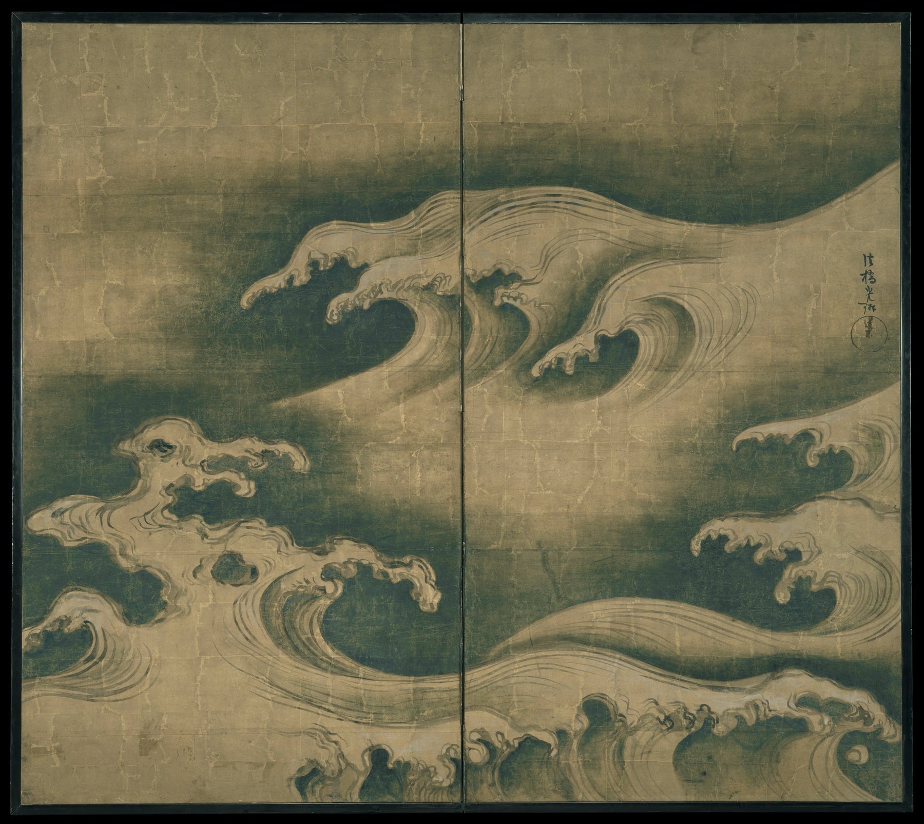 Vagues violentes, Ogata Kōrin, 1706