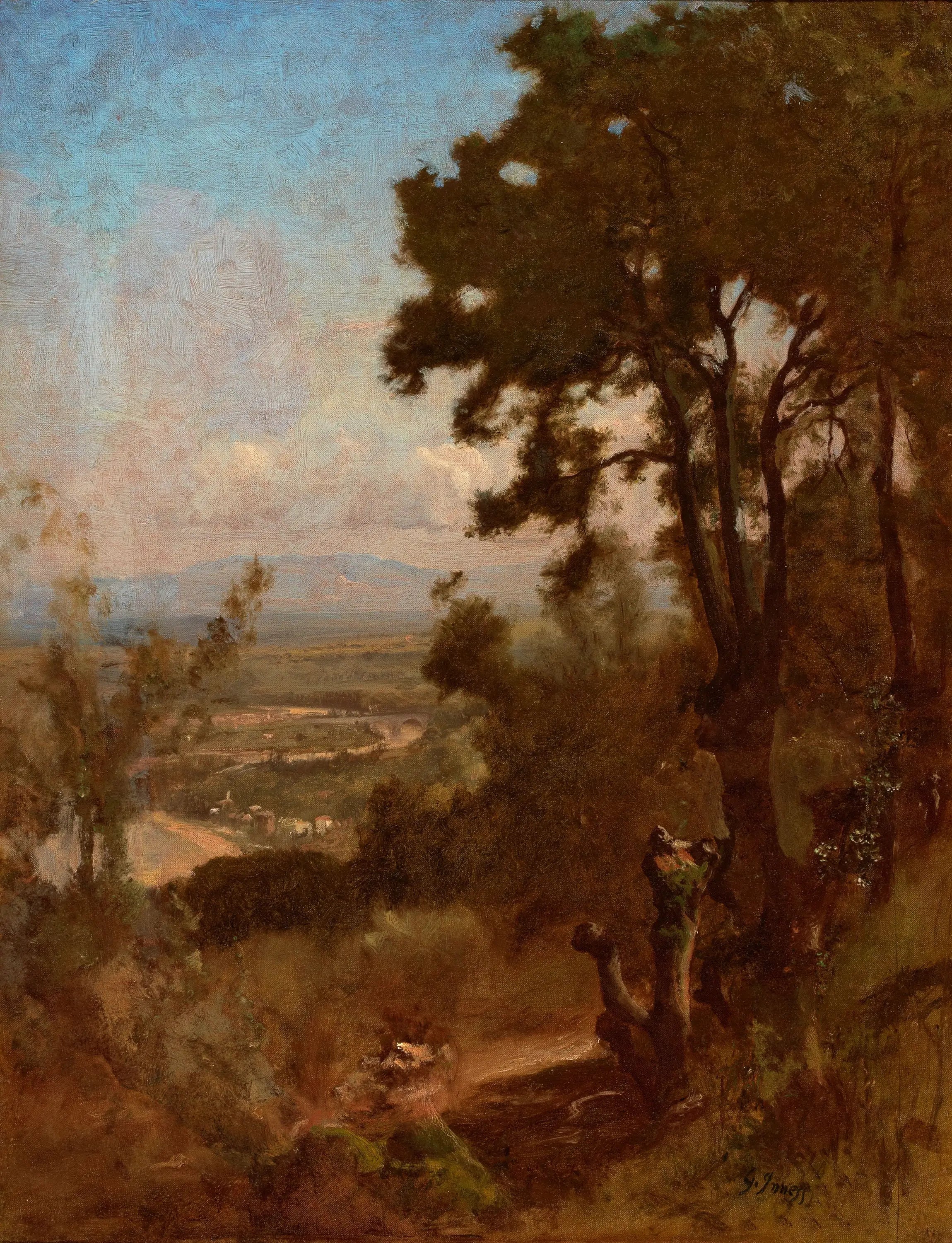Vallée près de Pérouse - George Inness image 1 reproduction artisanale de tableau