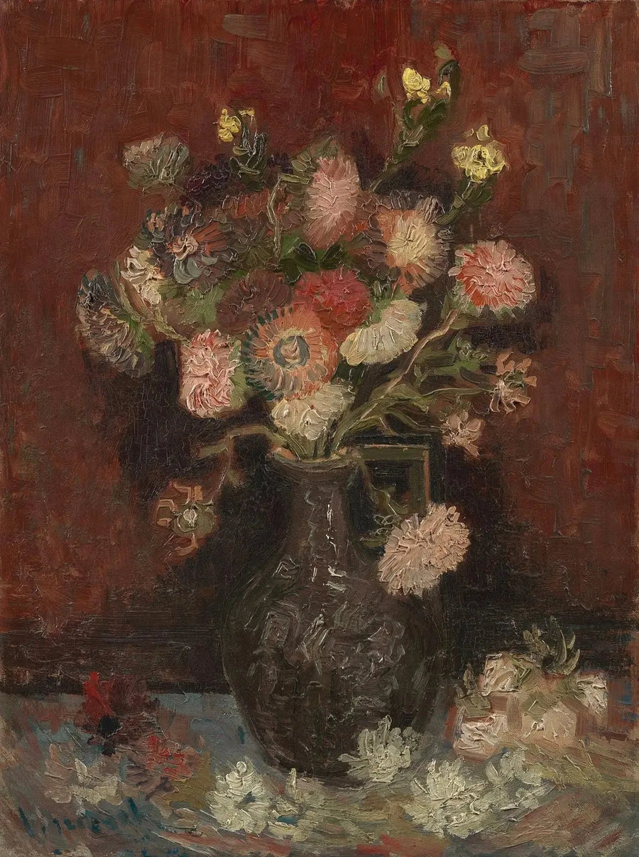 แจกันดอกแอสเตอร์จีนและดอกกล้วยไม้ - Vincent van Gogh