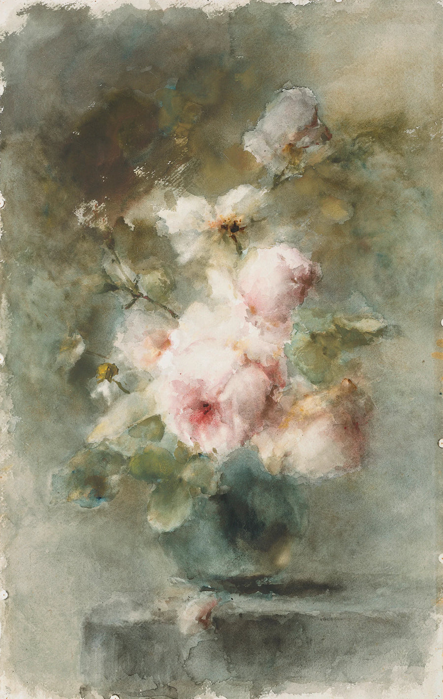 Un vase avec des roses - Margaretha Roosenboom