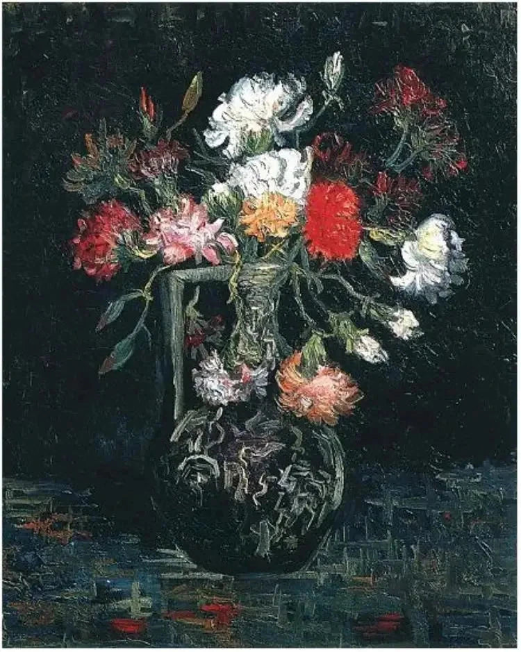 Vase avec œillets blancs et rouges F236 — Vincent van Gogh