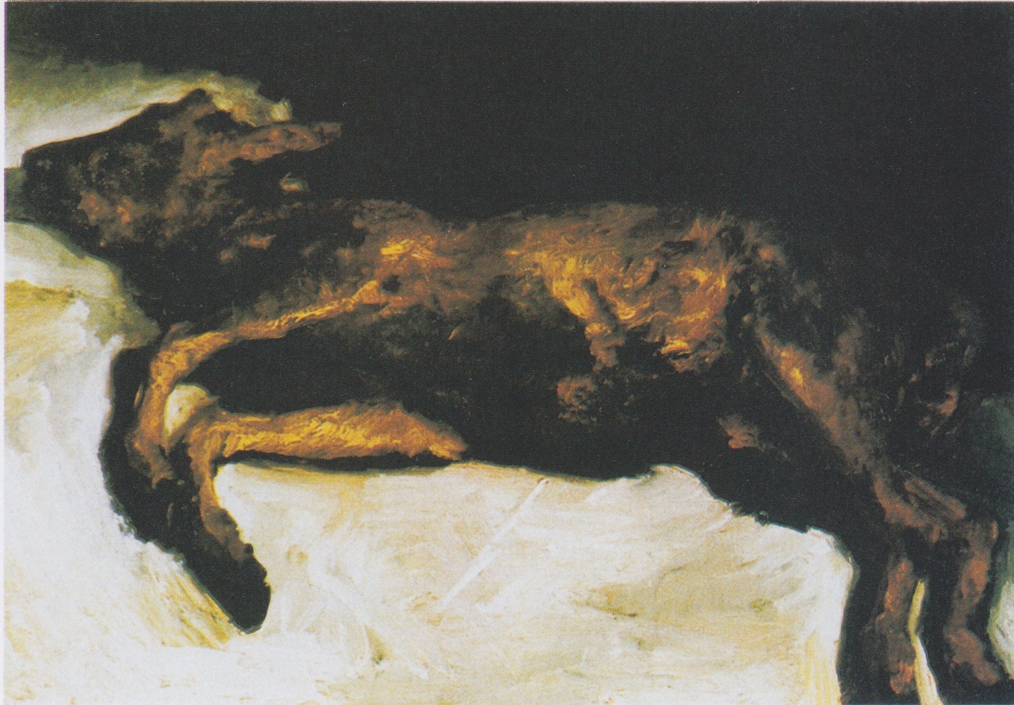 Veau nouveau-né sur la paille — attribué à Vincent van Gogh