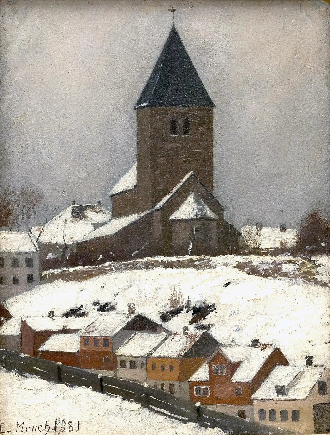 Veille Église d'Aker - Edvard Munch image 1 reproduction réalisée par Alpha Reproduction