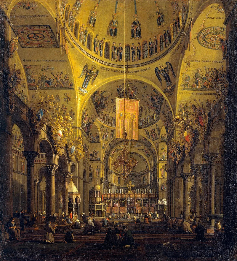 Venise : l'intérieur de San Marco le jour - Canaletto
เวนิส : ภายในของซานมาร์โกในเวลากลางวัน - คานาเลตโต