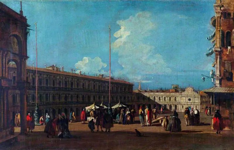 Venise : la place Saint-Marc vue vers l'ouest - Canaletto
เวนิส : จัตุรัสเซนต์มาร์ค มองไปทางตะวันตก - คานาเลตโต