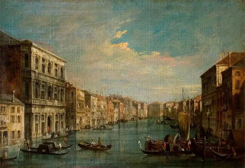 เวนิส : คลองใหญ่มองจากทางใต้-ตะวันตก จาก Palazzo Grimani - Canaletto