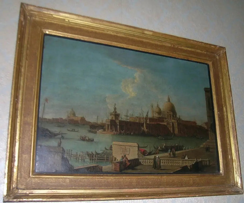 Venise : le Môle vers la Douane et Santa Maria della Salute - Canaletto
เวนิส : ท่าเทียบเรือสู่ด่านศุลกากรและซานตามาเรีย เดลลา ซัลตูเต้ - คานาเลตโต